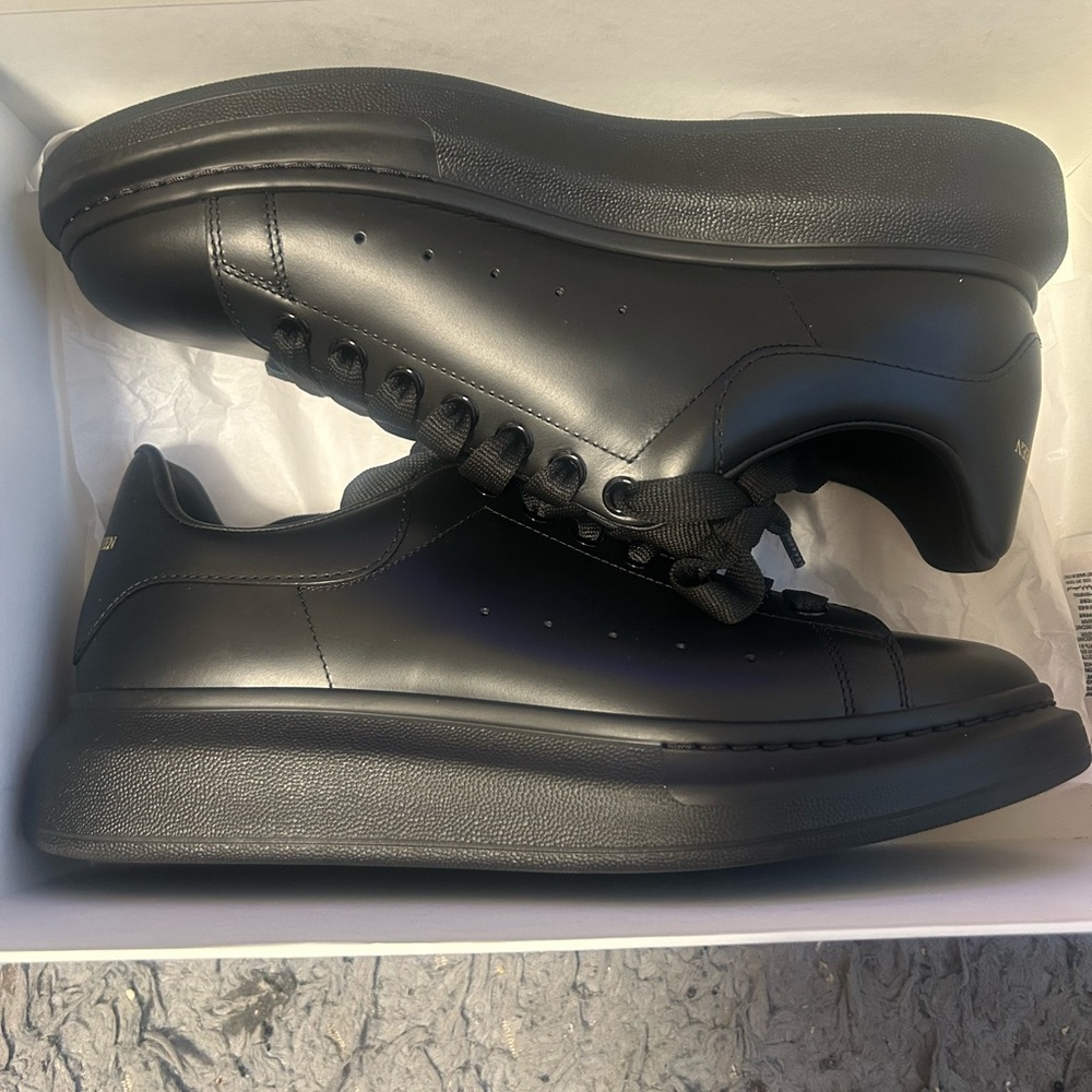Alexander McQueen Black Leather Sneakers